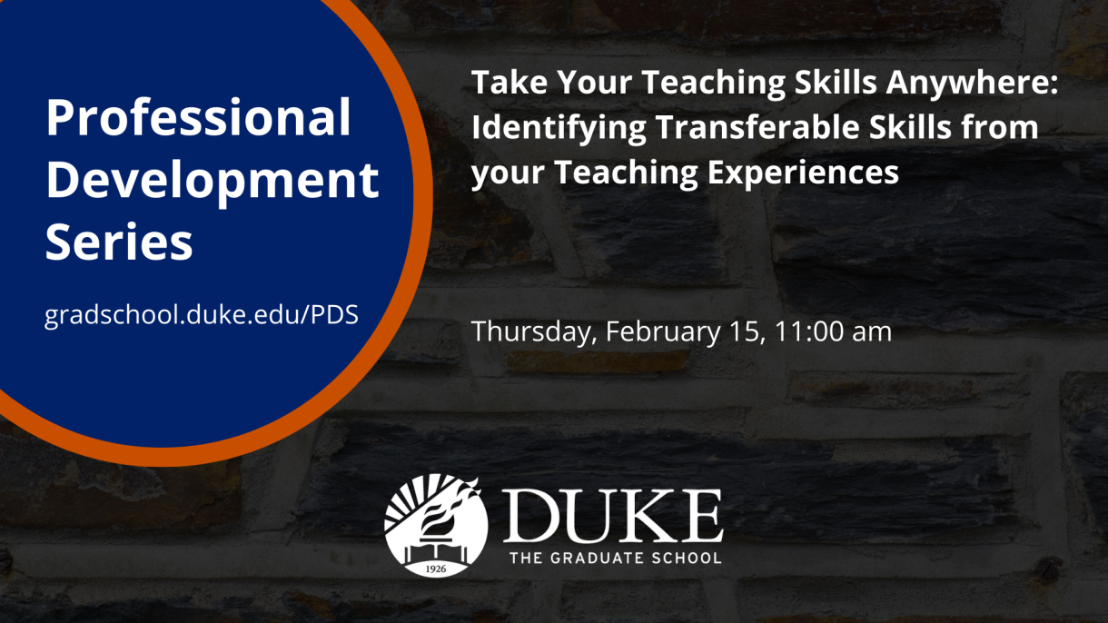 Take Your Teaching Skills Anywhere 2/15, 11:00 am