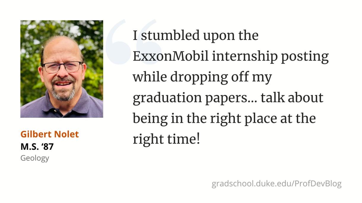 I stumbled upon the ExxonMobil internship posting while dropping off my graduation papers… talk about being in the right place at the right time!