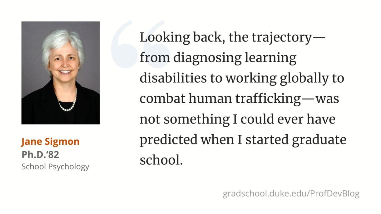Jane Sigmon reflects on her career with a quote from the profile