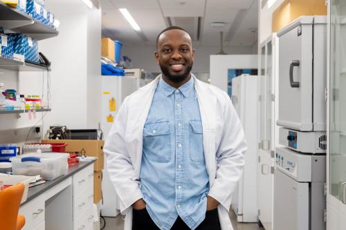 Joshua Crittenden in his lab